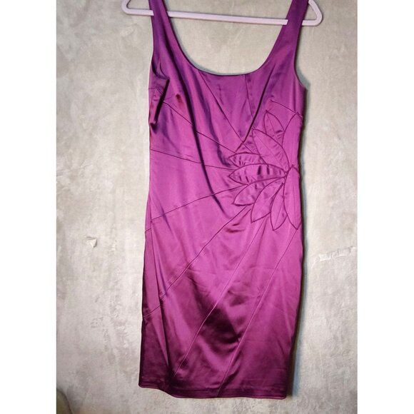 Eclectic feminine Regency‎ Fashion Embroidery Floral Purple Sleeveless Dress 6 - Picture 3 of 5